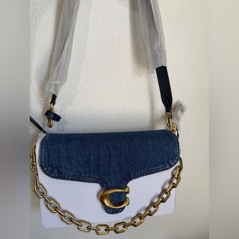 NWT Coach Chain Tabby Shoulder Bag In Denim - Picture 8 of 11